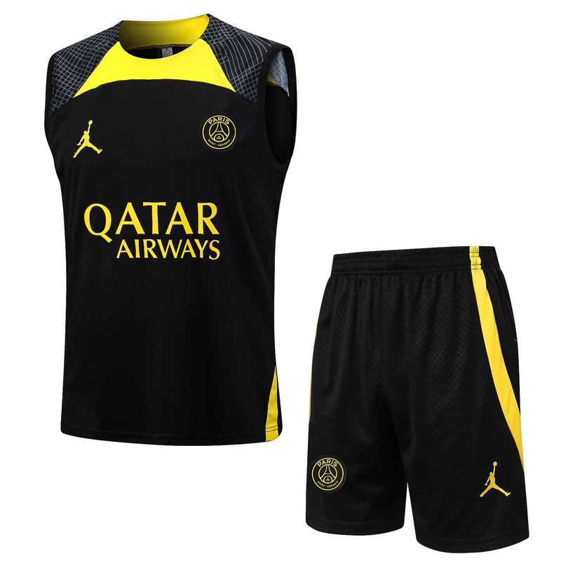 Conjunto Regata Paris Saint Germain - Preto e Amarelo