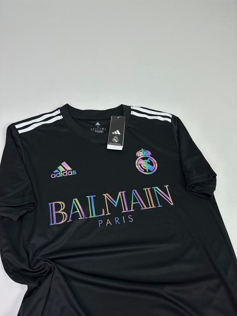 Camisa Real Madrid x Balmain Holográfica 23/24 s/n° Torcedor Masculino - Preto