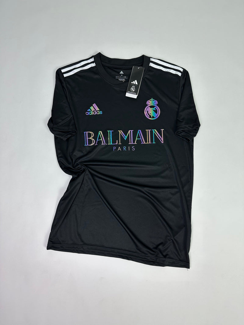 Camisa Real Madrid x Balmain Holográfica 23/24 s/n° Torcedor Masculino - Preto