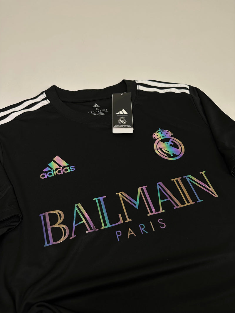 Camisa Real Madrid x Balmain Holográfica 23/24 s/n° Torcedor Masculino - Preto