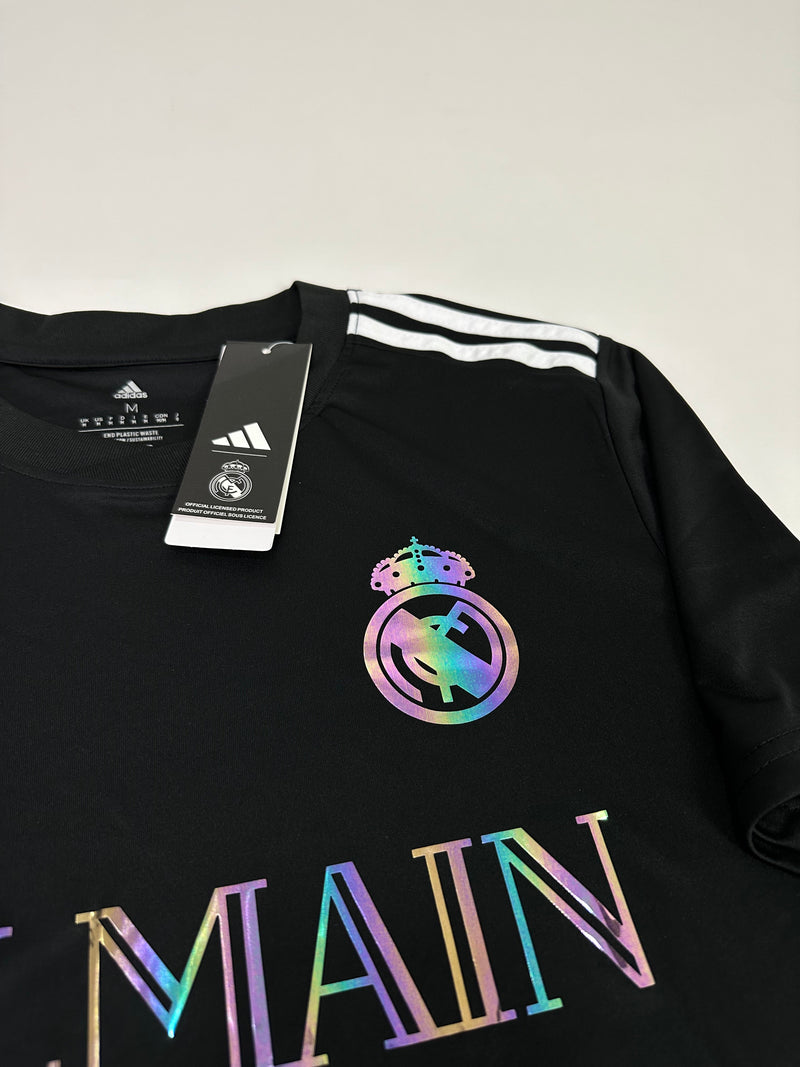 Camisa Real Madrid x Balmain Holográfica 23/24 s/n° Torcedor Masculino - Preto