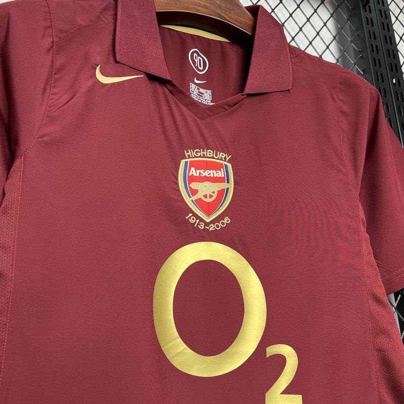 Camisa Retro Arsenal 2005/2006 Home Vermelho O2