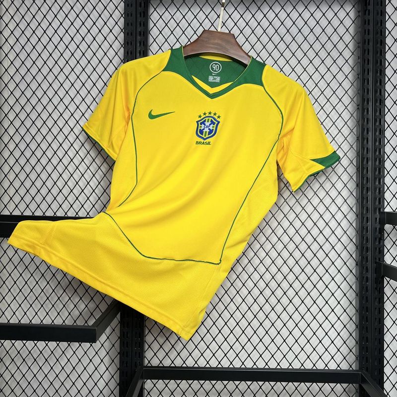 Camisa Retro Brasil 2004 Home Amarelo