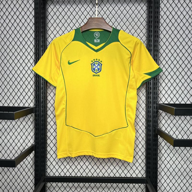 Camisa Retro Brasil 2004 Home Amarelo