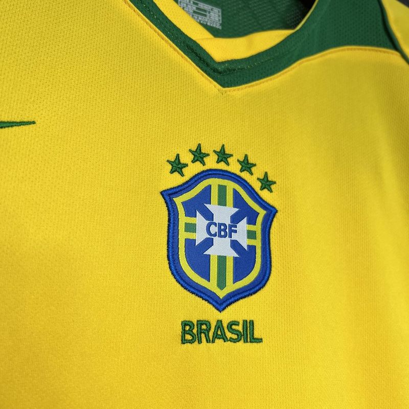 Camisa Retro Brasil 2004 Home Amarelo