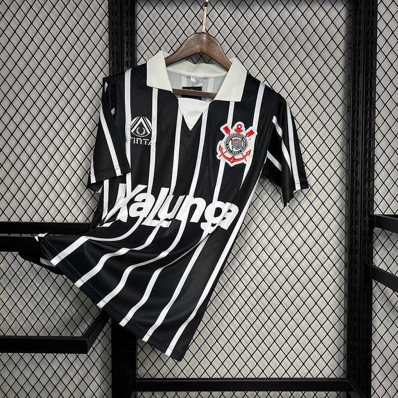 Camisa Retro Corinthians 1990 Away Preto e Branco