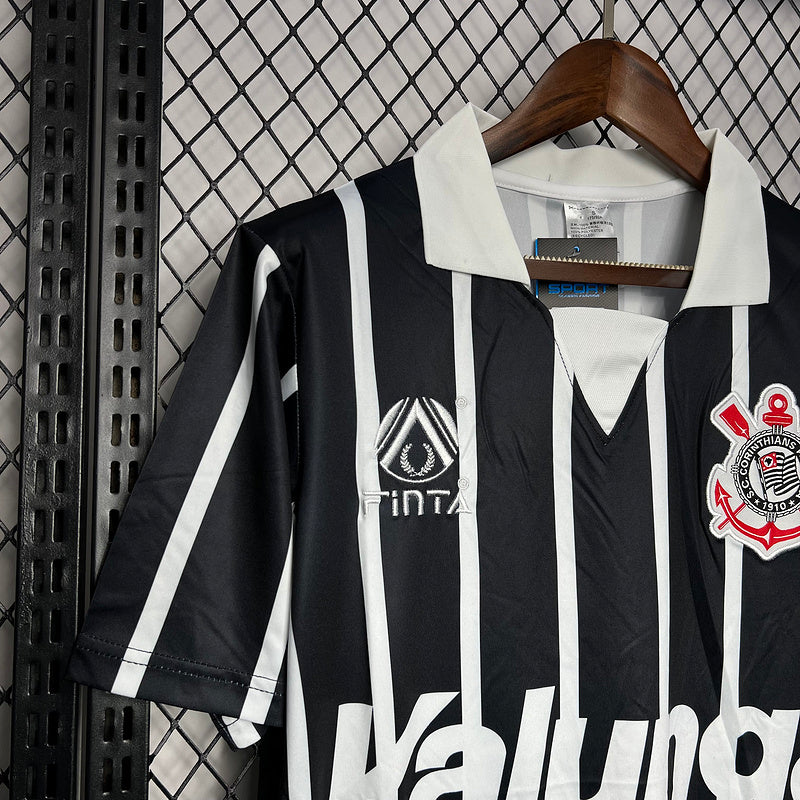 Camisa Retro Corinthians 1990 Away Preto e Branco