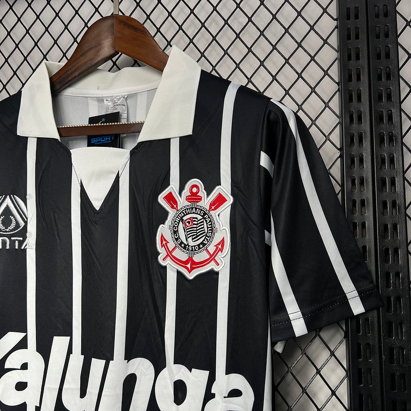 Camisa Retro Corinthians 1990 Away Preto e Branco