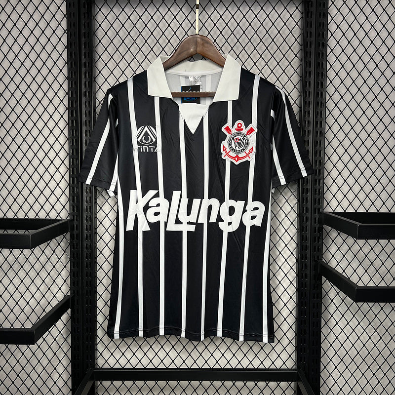 Camisa Retro Corinthians 1990 Away Preto e Branco