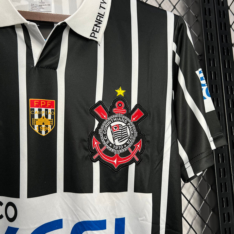 Camisa Retro Corinthians 1998 Away II Preto e Branco