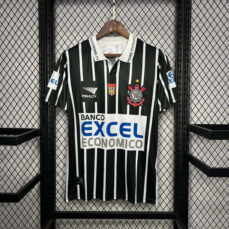 Camisa Retro Corinthians 1998 Away II Preto e Branco