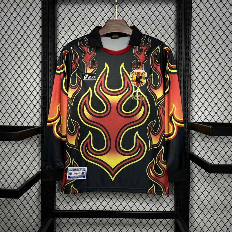 Camisa Retro Japão Goleiro Chamas 1998 Manga Longa