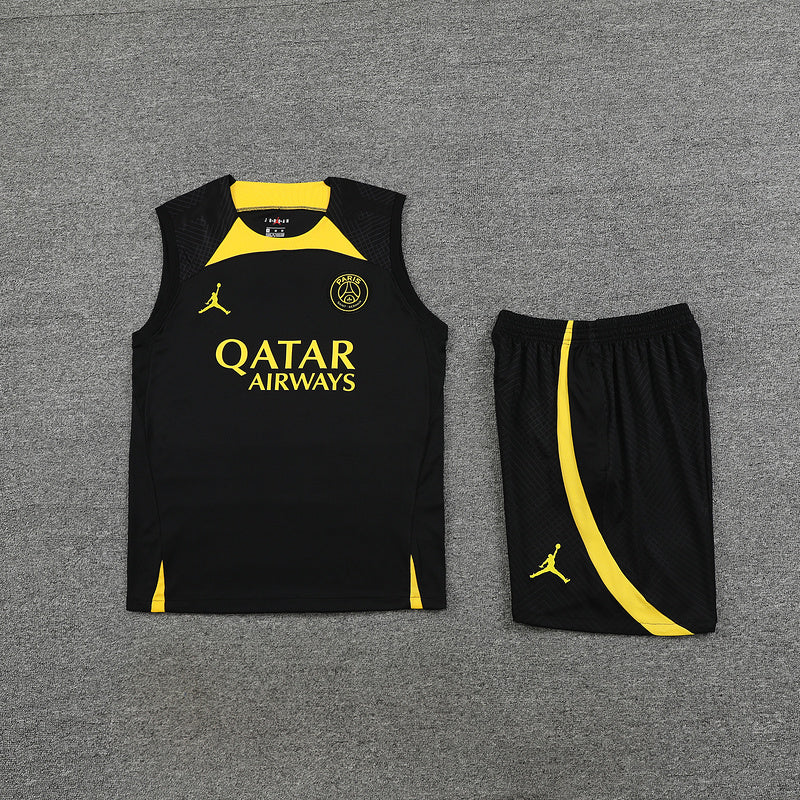 Kit Treino PSG 23/24 - Preto/Amarelo