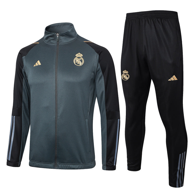 Conjunto de Treino Real Madrid 23/24 Cinza - Blusa e Calça