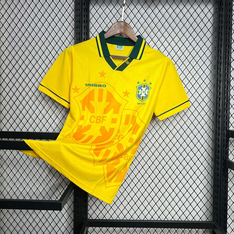 Camisa Retro Brasil 1994 Home Amarela