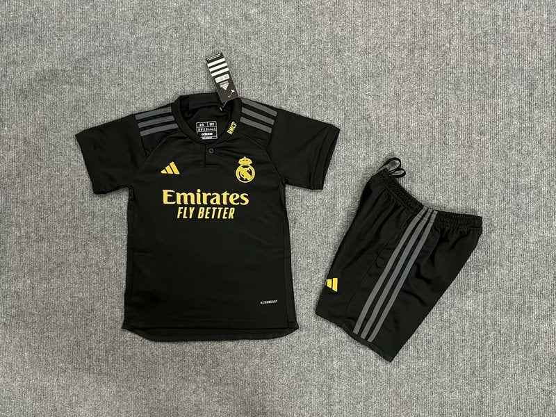 Conjunto Infantil Real Madrid Third 23/24 - Preto