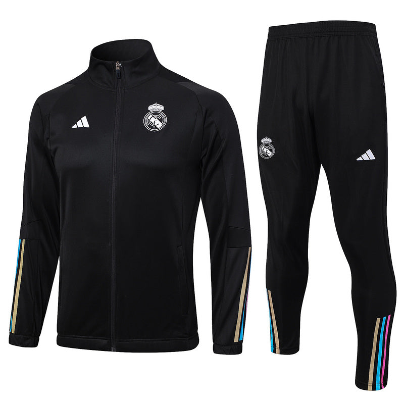 Conjunto de Treino Real Madrid 23/24 Preto - Blusa e Calça