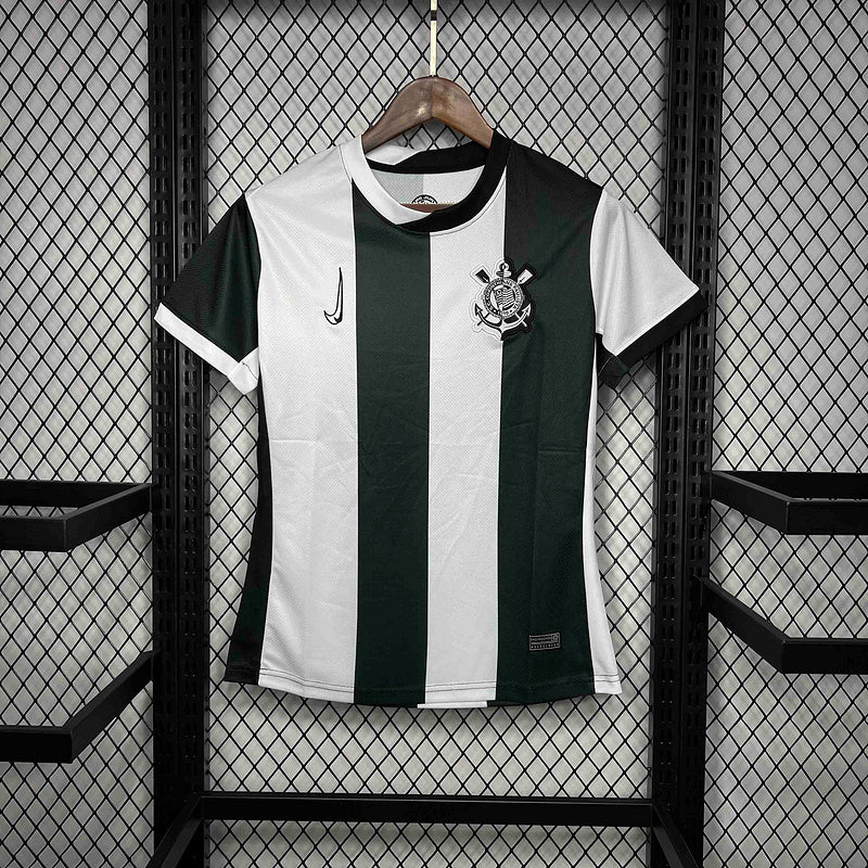 Camisa Corinthians Feminino Third 24/25 - Preto/Branco