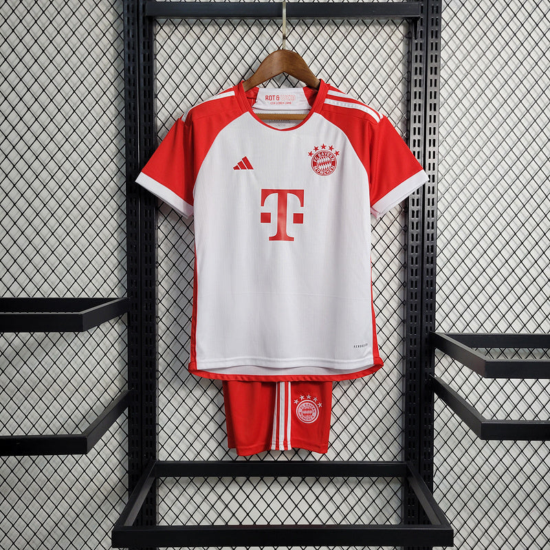 Kit Infantil Bayern Home 23/24 - Branco/Vermelho