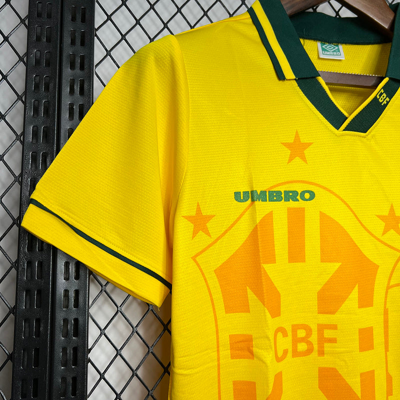 Camisa Retro Brasil 1994 Home Amarela