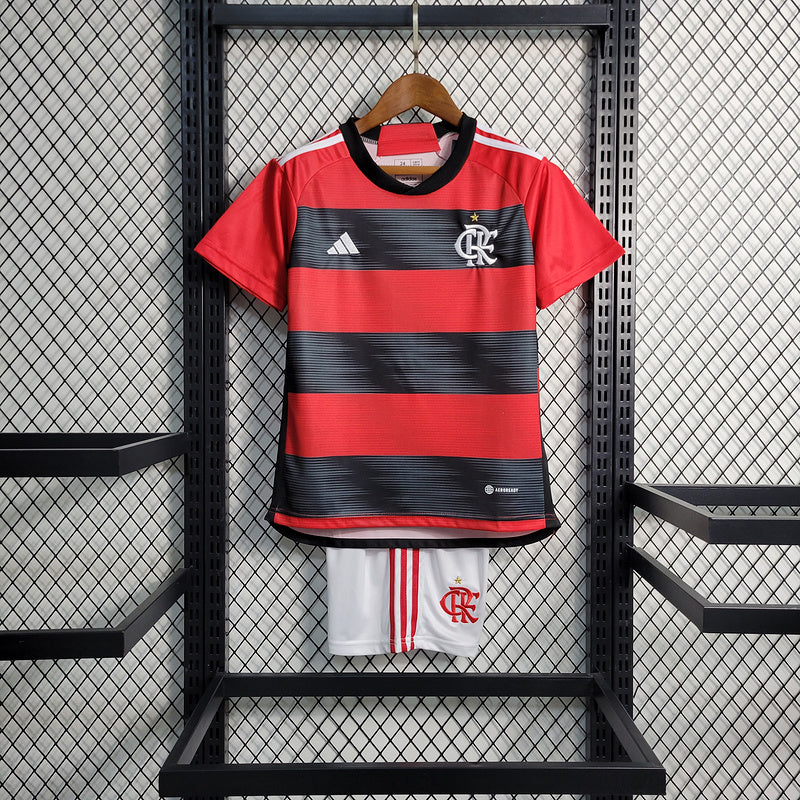 Kit Infantil Flamengo Home 23/24 - Vermelho/Preto