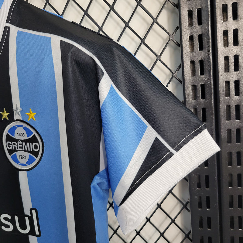 Kit Infantil Grêmio Home 23/24 - Azul/Preto