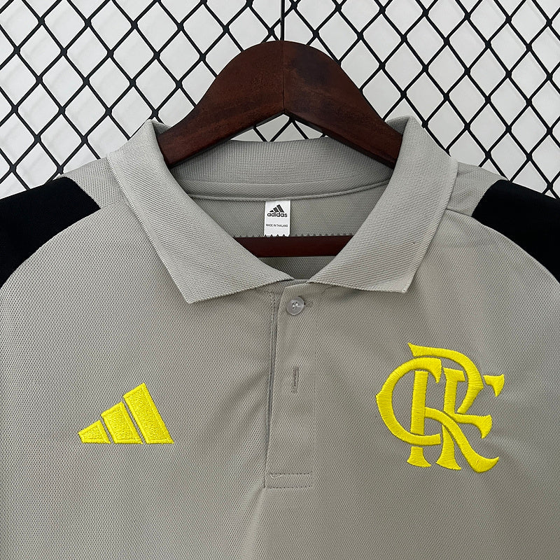 Camisa Flamengo Treino 24/25 Cinza Polo