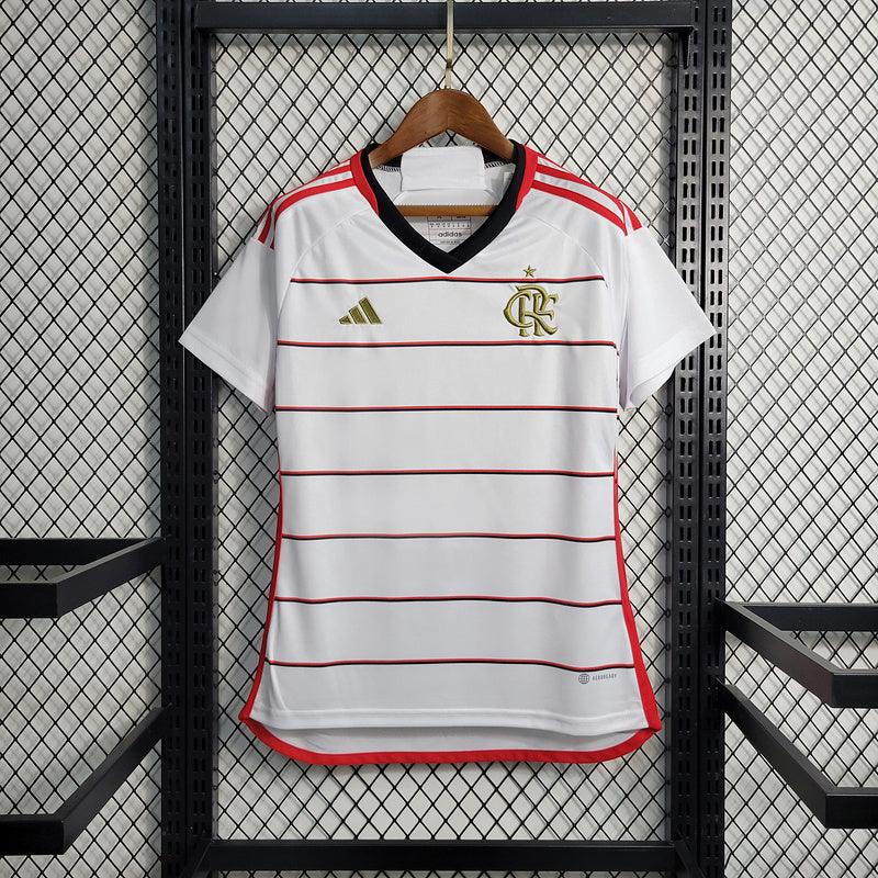 Camisa Feminina Flamengo  23/24 Adidas - Branca e dourada