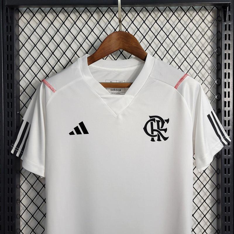 Camisa Feminina Flamengo 23/24 Adidas - Branca e preta - Loja da Seven Oficial