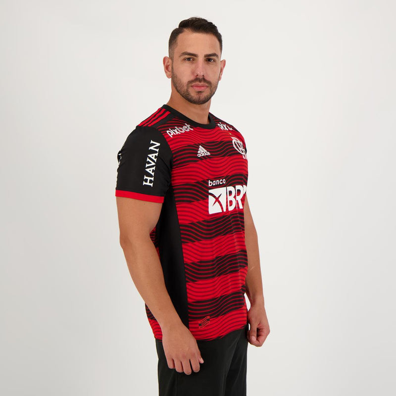 Camisa Flamengo I [Com Patrocínio] 22/23 Adidas - Rubro Negro - Loja da Seven Oficial