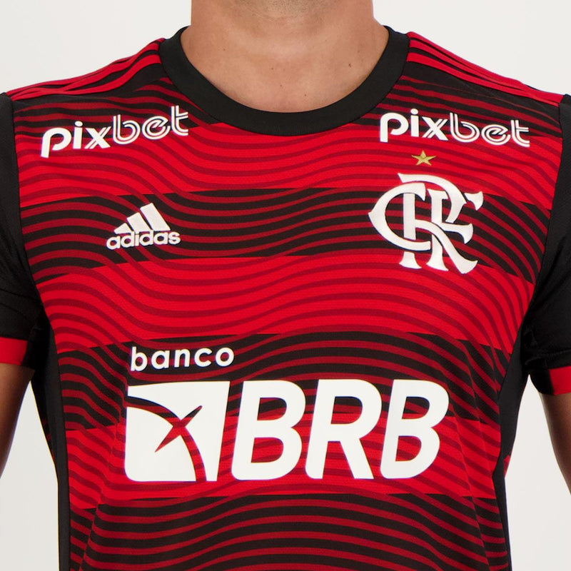 Camisa Flamengo I [Com Patrocínio] 22/23 Adidas - Rubro Negro - Loja da Seven Oficial