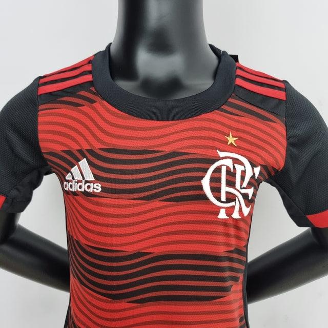 Kit Infantil Flamengo 22/23 Adidas - Rubro Negro - Loja da Seven Oficial