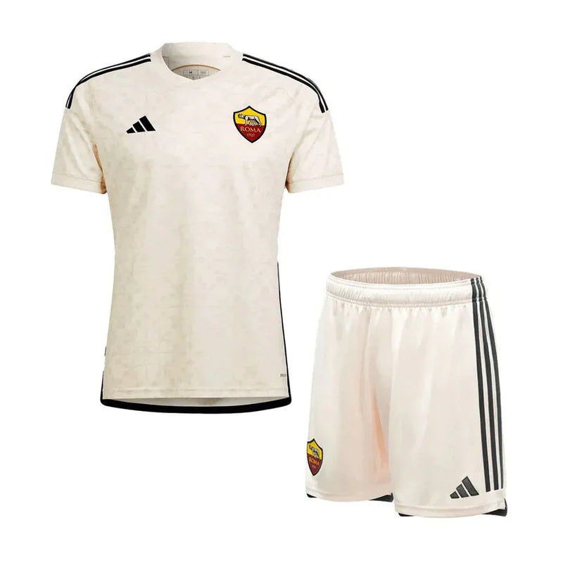 Conjunto Infantil Roma Away 23/24 - Bege