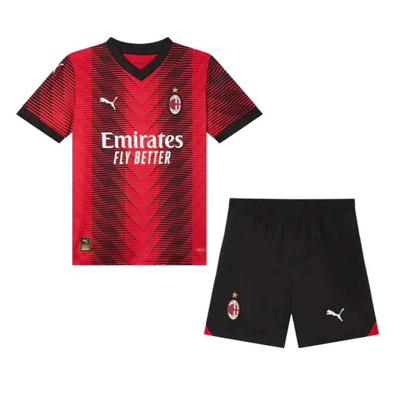 Conjunto Infantil Milan Home 23/24 - Vermelho e Preto